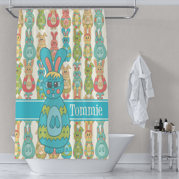Fun Easter Bunnies Shower Curtain Lifestyle