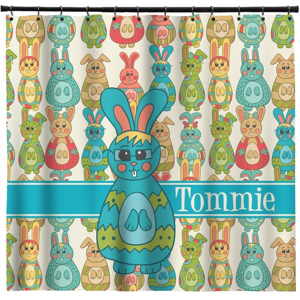 Custom Fun Easter Bunnies Shower Curtain (Personalized)