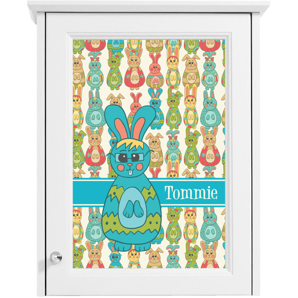 Fun Easter Bunnies Single White Cabinet Decal