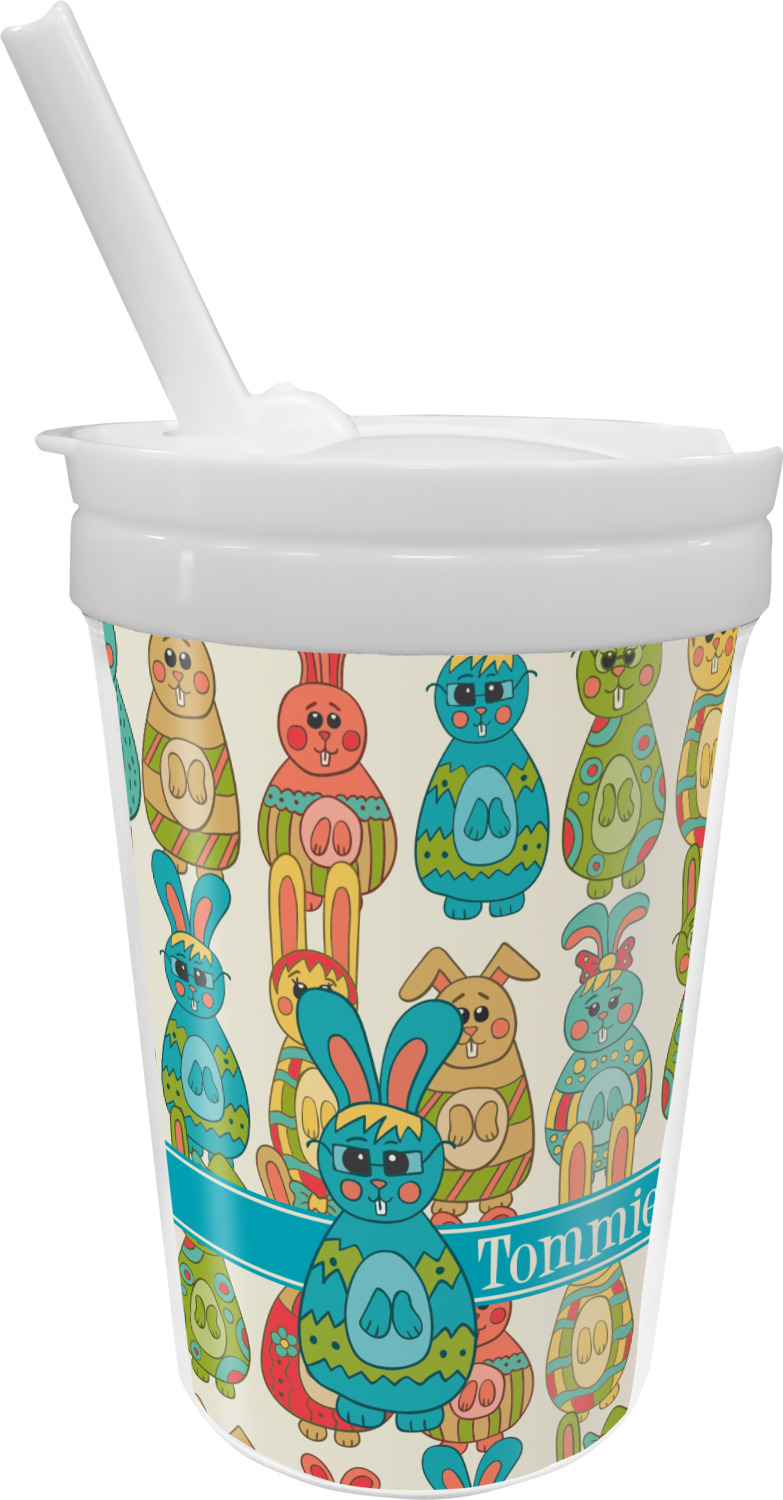 Custom Easter Bunny Double Wall Tumbler with Straw (Personalized)