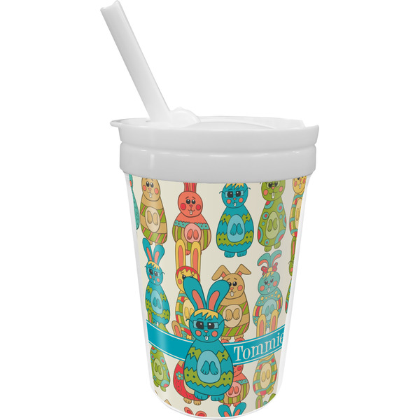 Custom Fun Easter Bunnies Sippy Cup with Straw (Personalized)