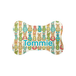 Fun Easter Bunnies Bone Shaped Dog Food Mat (Small) (Personalized)