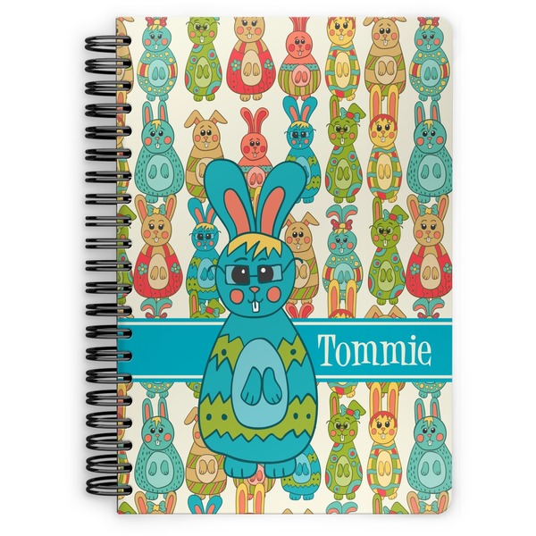 Custom Fun Easter Bunnies Spiral Notebook (Personalized)