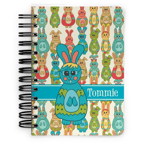 Custom Fun Easter Bunnies Spiral Notebook - 5x7 w/ Name or Text