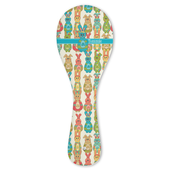 Custom Fun Easter Bunnies Ceramic Spoon Rest (Personalized)