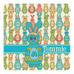 Fun Easter Bunnies Square Decal - Medium (Personalized)