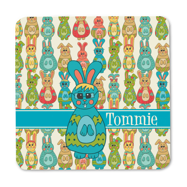 Fun Easter Bunnies Square Fridge Magnet - FRONT