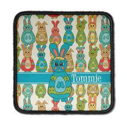Fun Easter Bunnies Iron On Square Patch w/ Name or Text