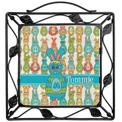 Fun Easter Bunnies Square Trivet (Personalized)