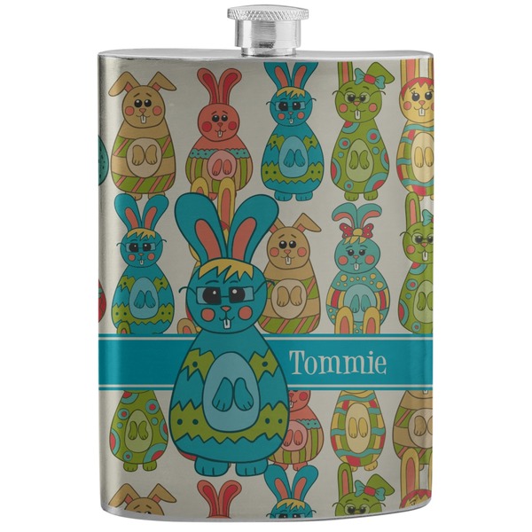 Custom Fun Easter Bunnies Stainless Steel Flask (Personalized)
