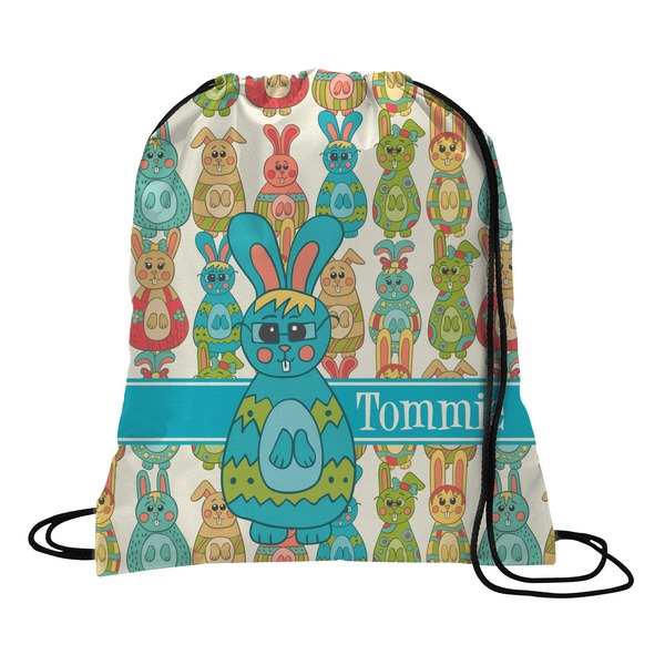 Custom Fun Easter Bunnies Drawstring Backpack - Medium (Personalized)