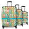 Fun Easter Bunnies 3 Piece Luggage Set - 20" Carry On, 24" Medium Checked, 28" Large Checked (Personalized)