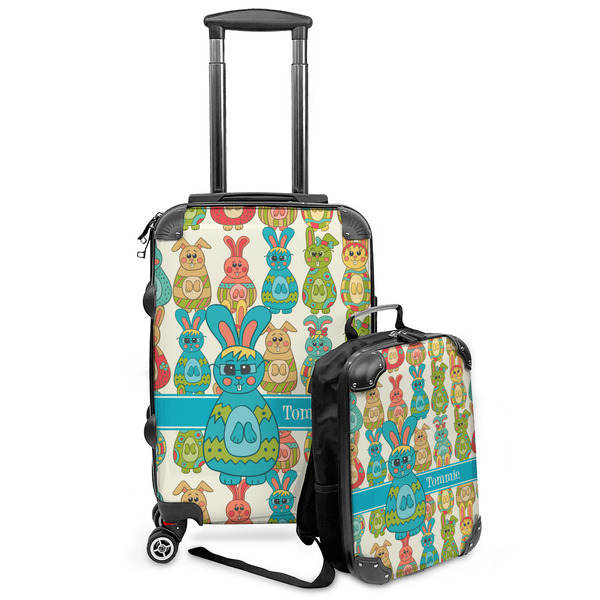 Custom Fun Easter Bunnies Kids 2-Piece Luggage Set - Suitcase & Backpack (Personalized)