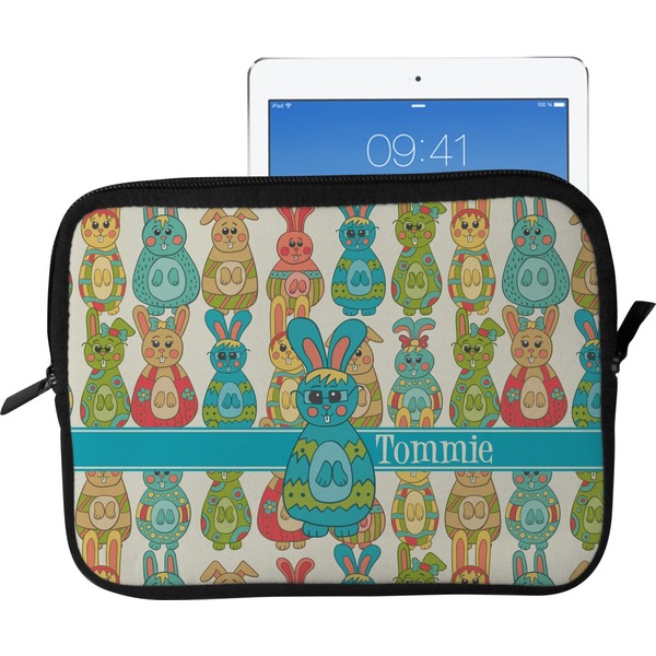 Custom Fun Easter Bunnies Tablet Case / Sleeve - Large (Personalized)