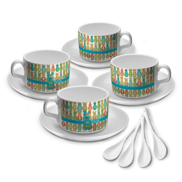 Custom Fun Easter Bunnies Tea Cup - Set of 4 (Personalized)