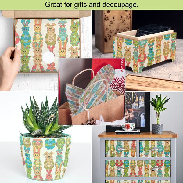 Fun Easter Bunnies Tissue Paper - In Use Collage