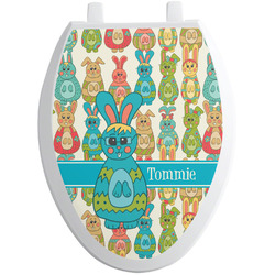 Fun Easter Bunnies Toilet Seat Decal - Elongated (Personalized)