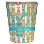 Fun Easter Bunnies Waste Basket - Single Sided (White) (Personalized)