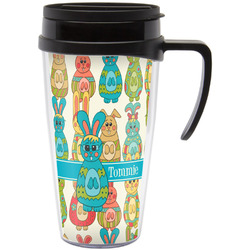Fun Easter Bunnies Acrylic Travel Mug with Handle (Personalized)