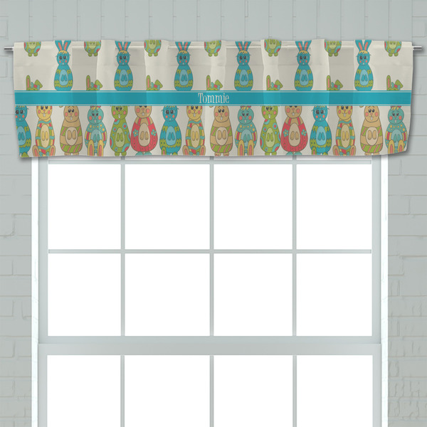 Fun Easter Bunnies Valance - Closeup on window
