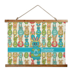 Fun Easter Bunnies Wall Hanging Tapestry - Wide (Personalized)