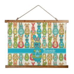 Fun Easter Bunnies Wall Hanging Tapestry - Wide (Personalized)