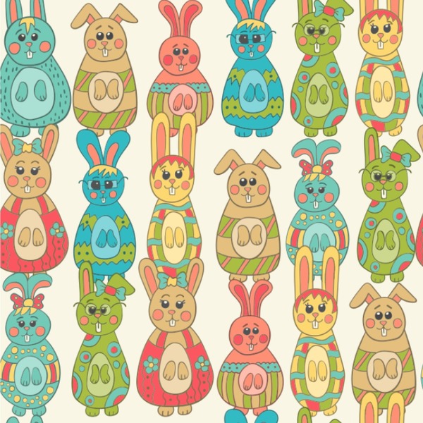 Custom Fun Easter Bunnies Wallpaper & Surface Covering (Water Activated 24"x 24" Sample)