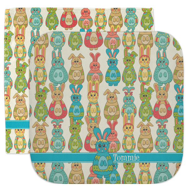 Custom Fun Easter Bunnies Facecloth / Wash Cloth (Personalized)