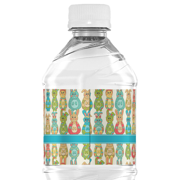 Fun Easter Bunnies Water Bottle Label - Back View
