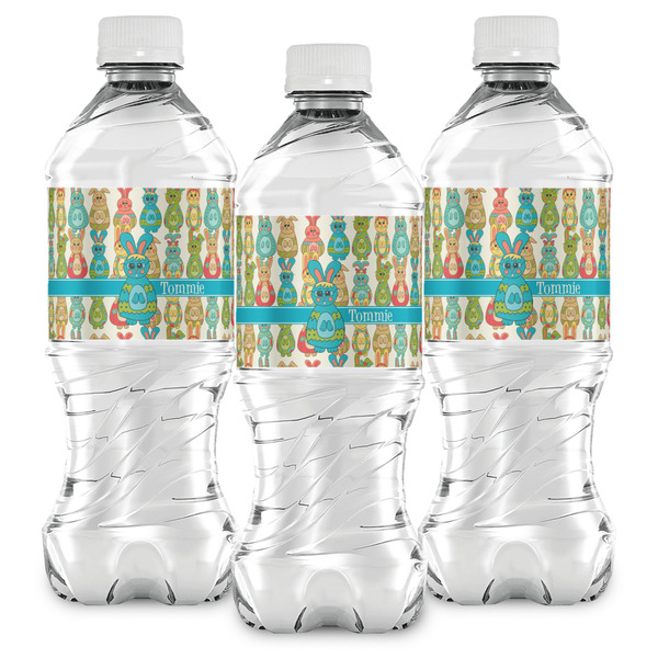 Fun Easter Bunnies Water Bottle Labels - Front View