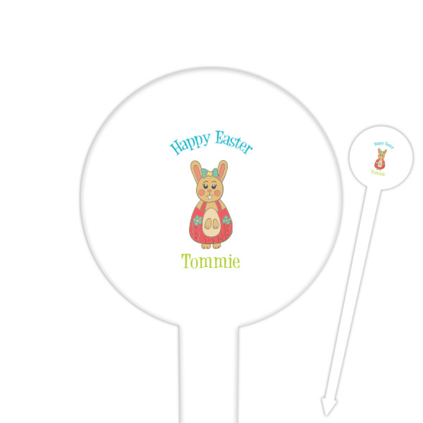 Custom Fun Easter Bunnies Round Plastic Food Picks (Personalized)