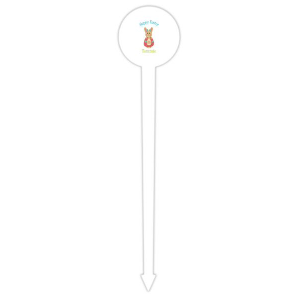 Fun Easter Bunnies White Plastic 6" Food Pick - Round - Single Pick