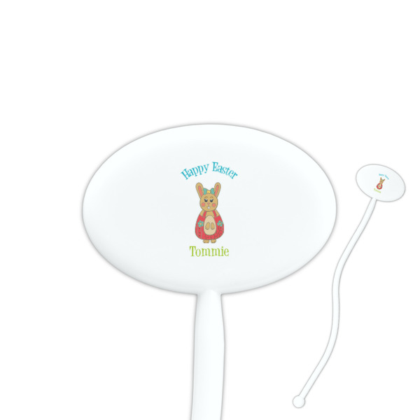 Custom Fun Easter Bunnies Oval Plastic Stir Sticks (Personalized)