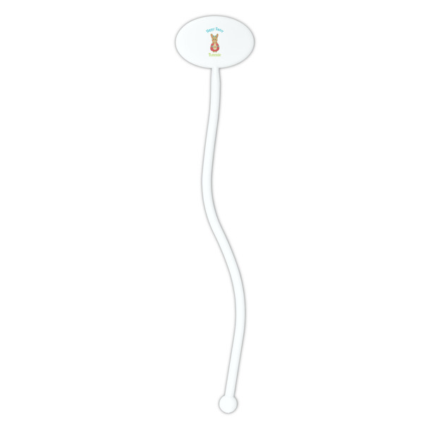 Fun Easter Bunnies White Plastic 7" Stir Stick - Oval - Single Stick