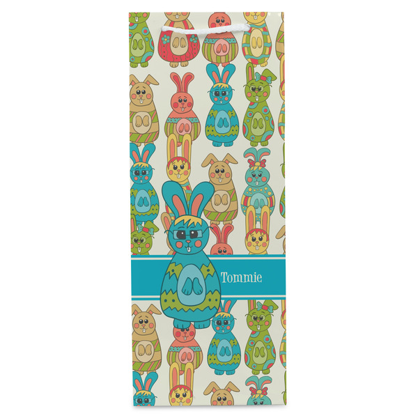 Fun Easter Bunnies Wine Gift Bag - Matte - Front