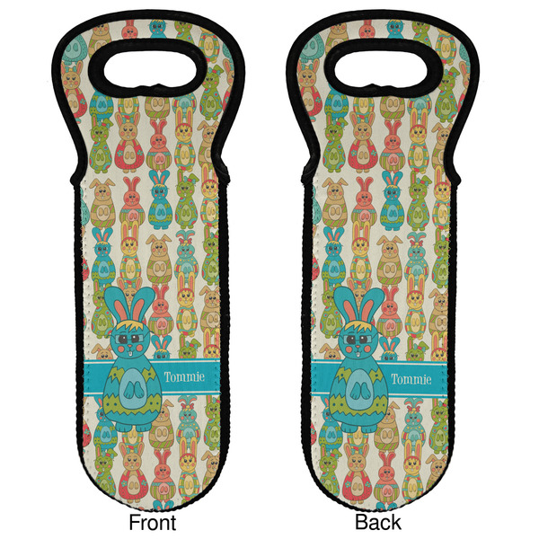Fun Easter Bunnies Wine Tote Front & Back