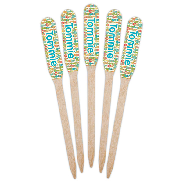 Fun Easter Bunnies Wooden Food Pick - Paddle - Fan View