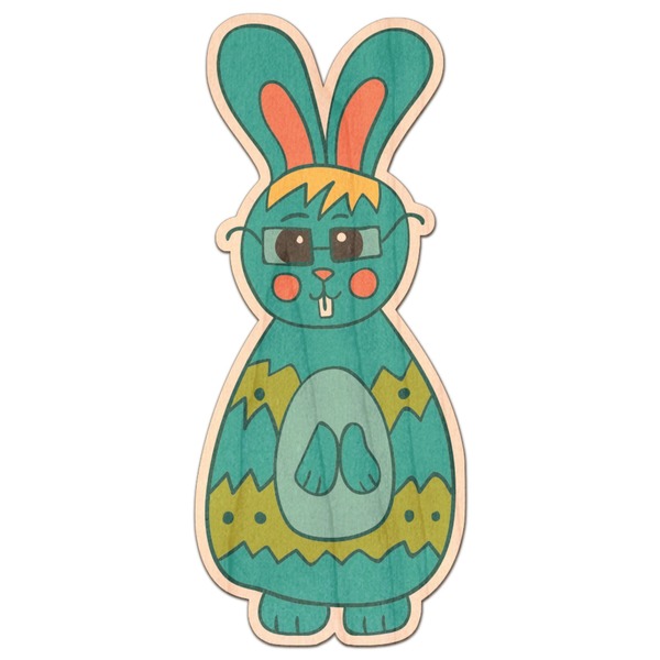 Custom Fun Easter Bunnies Genuine Maple or Cherry Wood Sticker