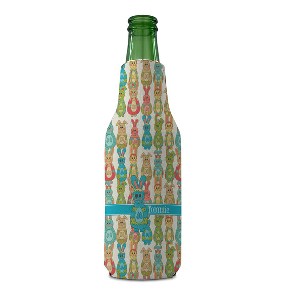 Fun Easter Bunnies Zipper Bottle Cooler - FRONT (bottle)
