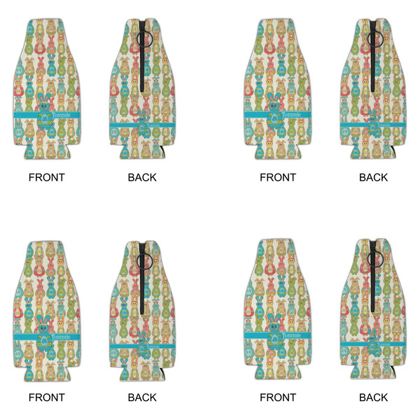 Fun Easter Bunnies Zipper Bottle Cooler - Set of 4 - APPROVAL