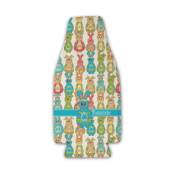 Fun Easter Bunnies Zipper Bottle Cooler - Set of 4 - FRONT