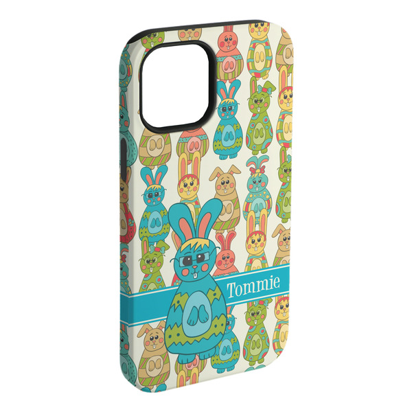 Custom Fun Easter Bunnies iPhone Case - Rubber Lined (Personalized)
