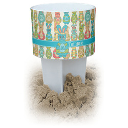 Fun Easter Bunnies White Beach Spiker Drink Holder (Personalized)