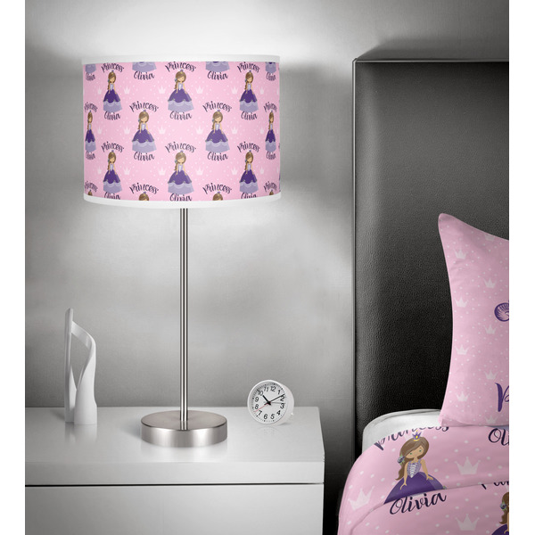 Custom Princess 13 inch drum lamp shade - in room