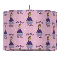 Custom Princess 16" Drum Pendant Lamp - Fabric (Personalized)