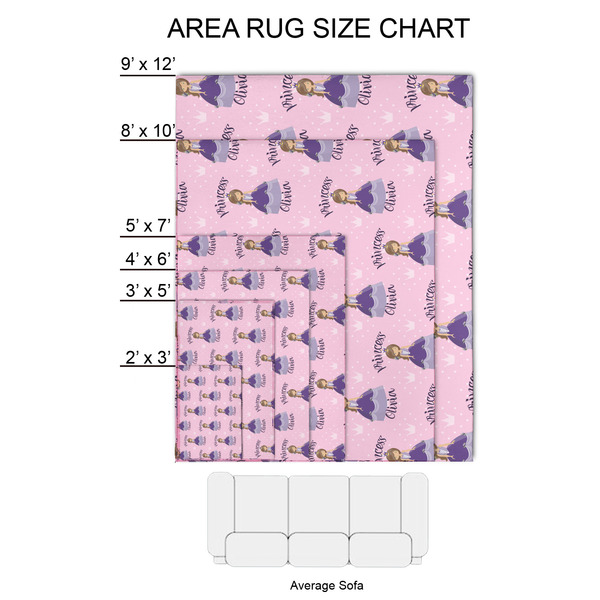 Custom Princess 2'x3' Indoor Area Rugs - Size Chart