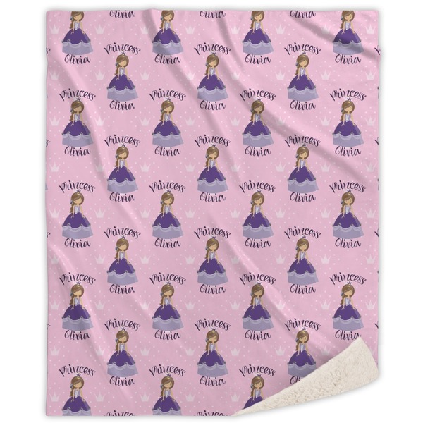Custom Custom Princess Sherpa Throw Blanket - 50"x60" (Personalized)