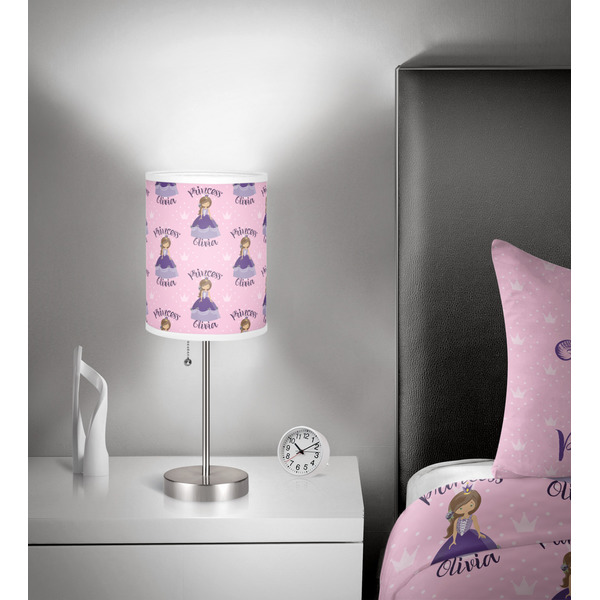 Custom Princess 7 inch drum lamp shade - in room