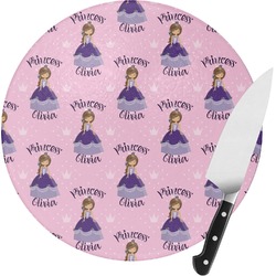 Custom Princess Round Glass Cutting Board - Small (Personalized)