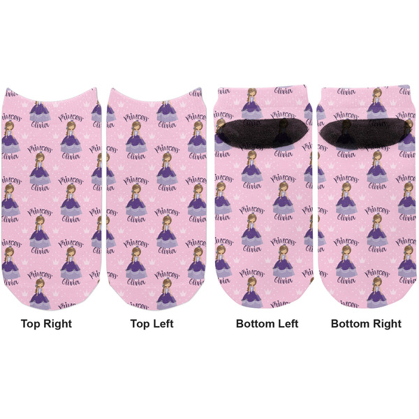 Custom Princess Adult Ankle Socks - Double Pair - Front and Back - Apvl